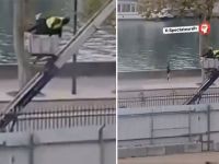 Thieves of the Louvre Museum escape after robbery. (X/ @SpectateursFr) Louvre Museum