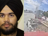 Photo of Jashanpreet Singh/ Footage of the deadly truck crash  (X/ Twitter) Ontario