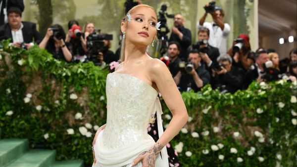 US singer Ariana Grande arrives for the 2024 Met Gala (Photo by Angela Weiss / AFP) Ariana Grande