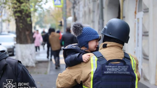 Russian strike hit a kindergarten in Kharkiv on Oct. 22, 2025. (State Emergency Service of Ukraine / X) kindergarten in Kharkiv