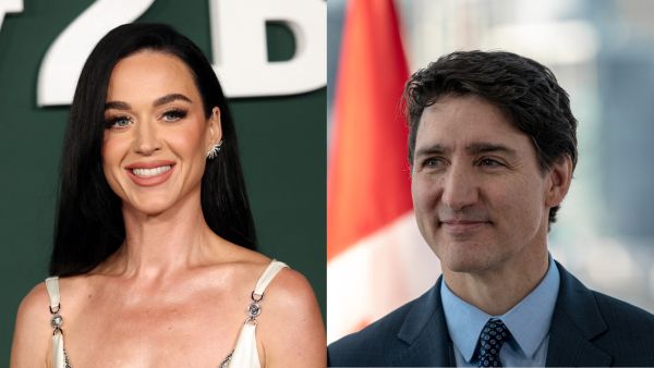 Katy Perry (Photo by Monica Schipper / AFP) / Justin Trudeau (Photo by Ludovic MARIN / AFP) Katy Perry & Justin Trudeau