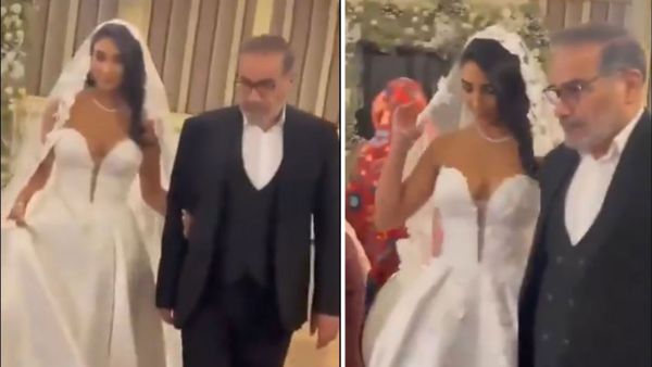Iranian senior advisor Ali Shamkhani with his daughter at her weeding in Tehran. (X/ video screenshots) Ali Shamkhani